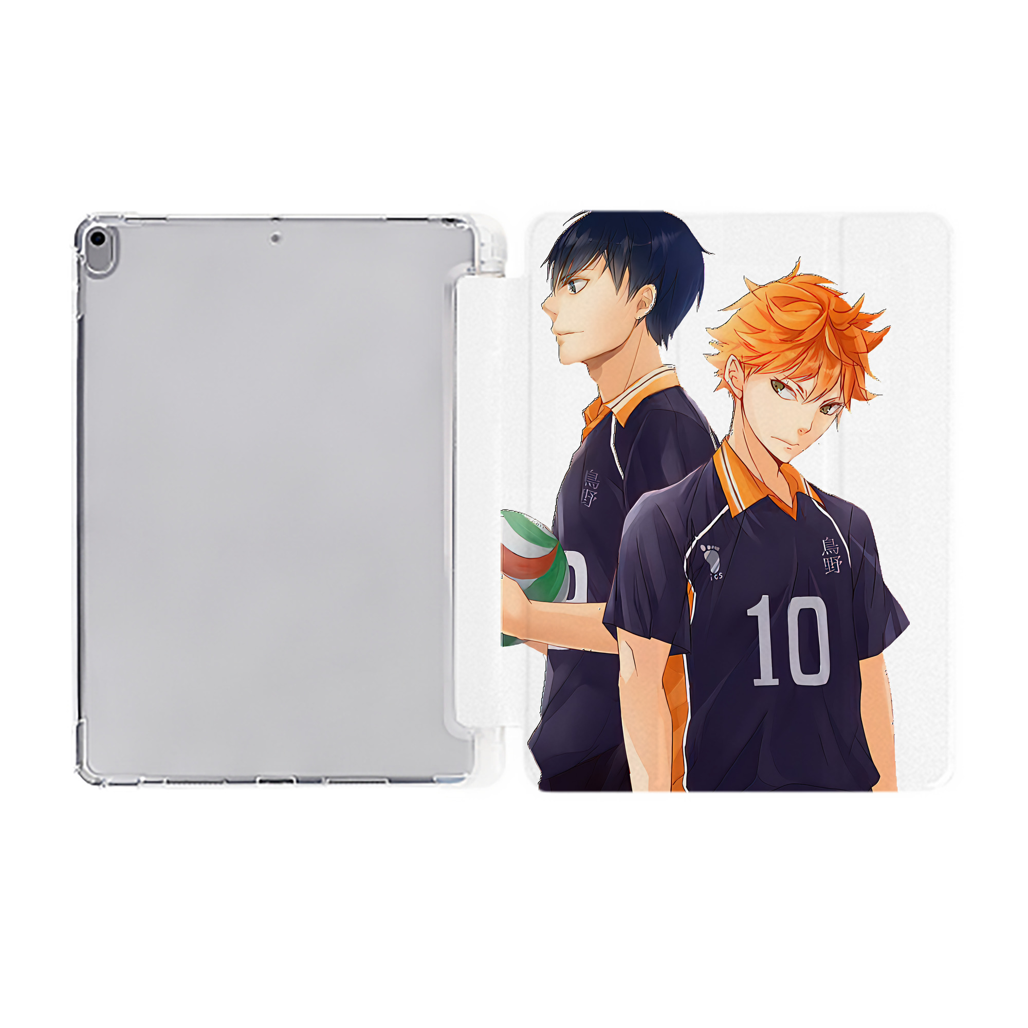 （画像用） ハイキュー!! Haikyu!! IPad ケース ペン収納付き 三つ折りスタンド PUレザー×シリコン 対応機種9.5/10.5/10.9インチ